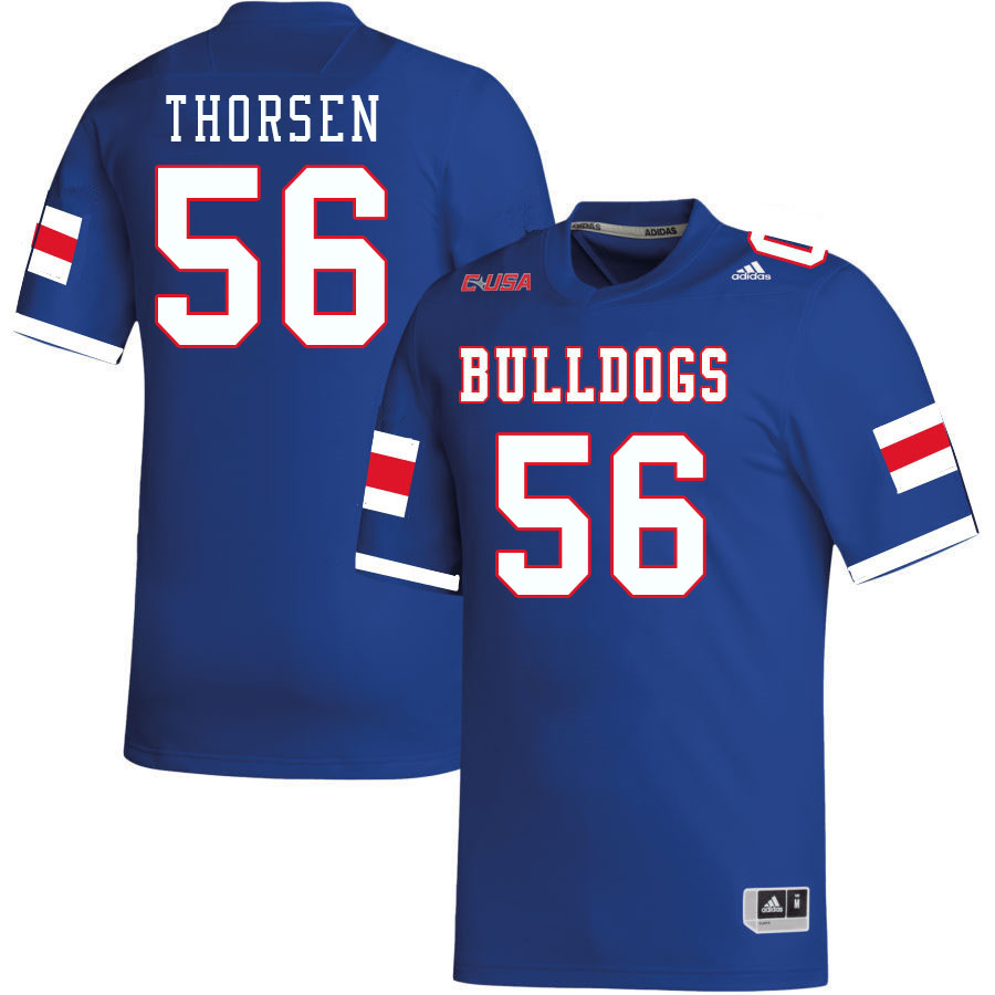 Men-Youth #56 Charles Thorsen Louisiana Tech Bulldogs 2023 College Football Jerseys Stitched Sale-Bl